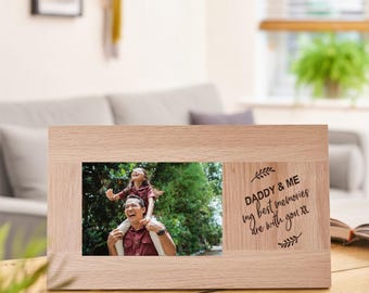 Personalised Photo Frame Laser Engraved Fathers Day Gift For Dad