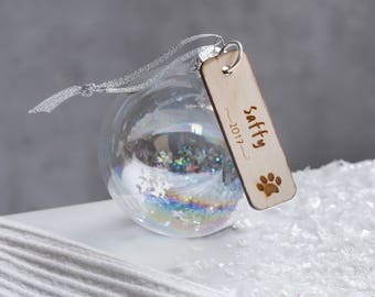 Personalised Glass Pet Bauble - Pet loss gift - in memory of - Pet Memorial Gift - Pet Loss Gift, Dog Memorial Gift, Dog Remembrance Gift