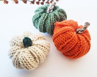 Pumpkin Decorations | Knitted Pumpkin Ornaments | Hand Made Knitted Pumpkins | Autumn Fall Decor | Halloween Gift | Set Of 6