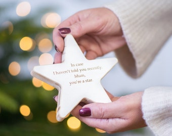 Personalised Wooden Star Keepsake Gift for Mum