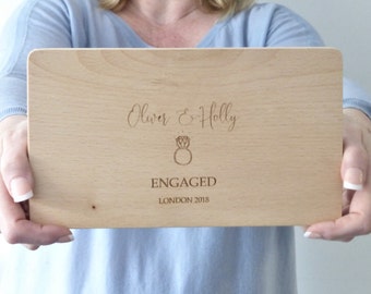 Engagement Gift Personalised Wooden Chopping Board - Wooden Serving Board - Engagement - Personalised Gift - Couples Gift