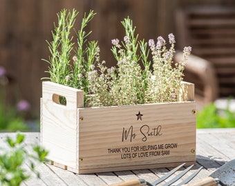 Gift For Teachers Personalised Wooden Garden Planter