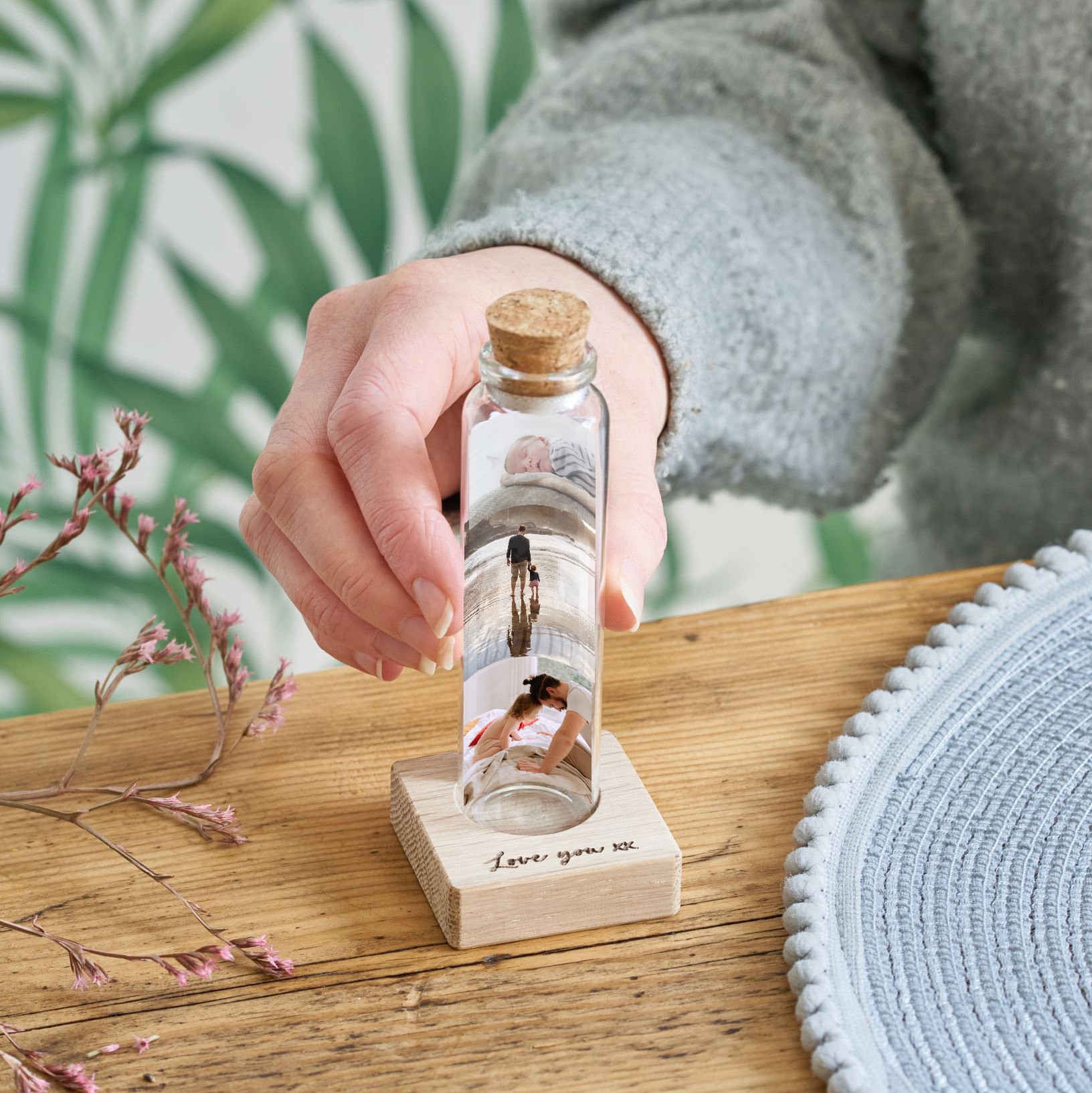 Cadeau noël papa  Bouteille personnalisée on t'aime trop