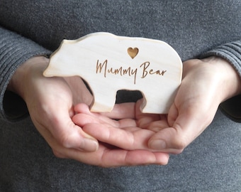 Mummy Bear Personalised Wooden Keepsake Gift For Mum, Wooden Bear, Gifts for mum, Gifts for Mother's Day, First Mother's Day