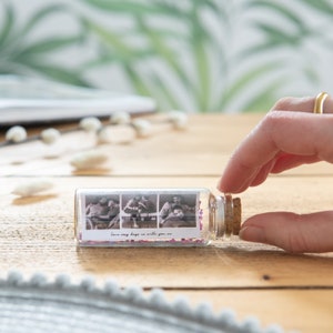 Valentine’s Day Gift For Friends, Personalised Message in a Bottle, Horizontal, Personalised Gift For Her - Small Bottle Size 10cm x 3cm