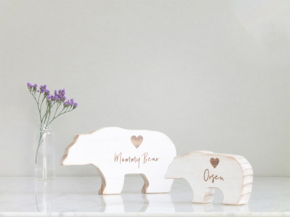 Mummy and Me Personalised Wooden Bears 