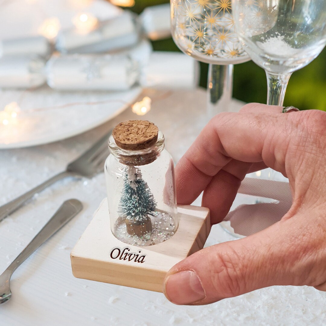 Personalised Christmas Tree Place Setting, Christmas Table Names