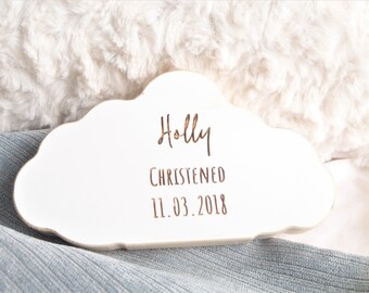 Personalised Christening Wooden Cloud Keepsake - Christening gifts - New baby gifts