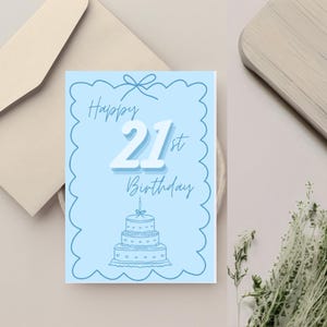 Carte d'anniversaire - 21 nœuds (bleu)