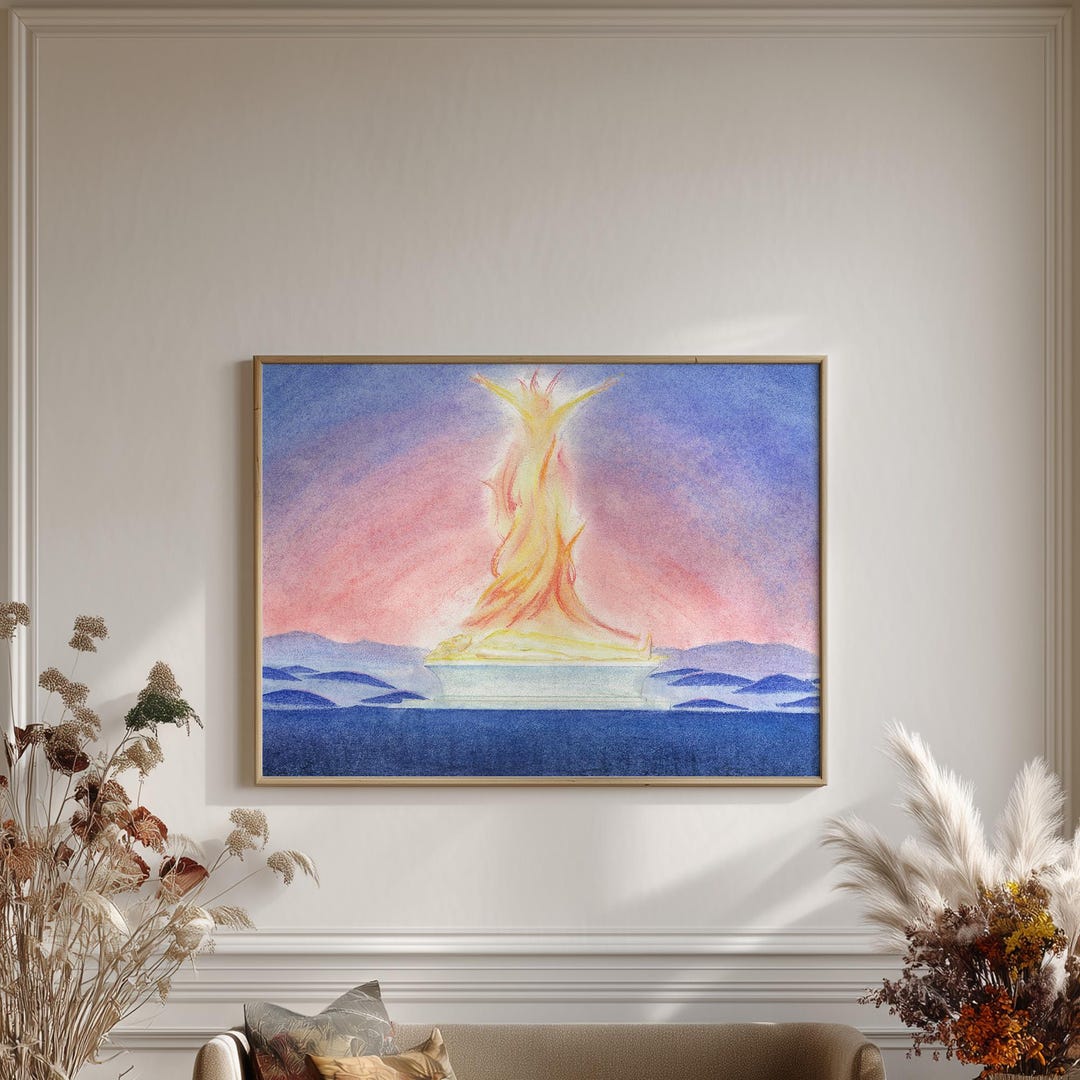 Rebirth by Flame Rising Rolled Poster | Spiritual Awakening Art | Fire ...