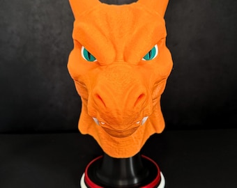 Charizard Byst 40cm — Pokémon Charizard Figur — Drakestaty — Gamerdekoration — Anime Skulptur — Heminredning