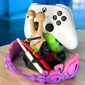 One Piece Controller Stand – Luffy, Zoro, Ace, Jinbe, Rob Lucci, Kaido, GomuGomu | PS, Xbox, Switch, PC | Desk Organizer | One Piece Figure Zoro
