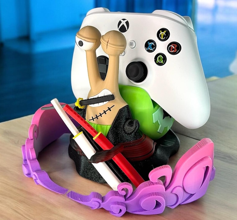 One Piece Controller Stand – Luffy, Zoro, Ace, Jinbe, Rob Lucci, Kaido, GomuGomu | PS, Xbox, Switch, PC | Desk Organizer | One Piece Figure Zoro