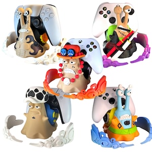 Soporte para Mando One Piece – Luffy, Zoro, Ace, Jinbe, Rob Lucci y Kaido | PlayStation, Xbox, Switch, PC  | Figura colección One Piece