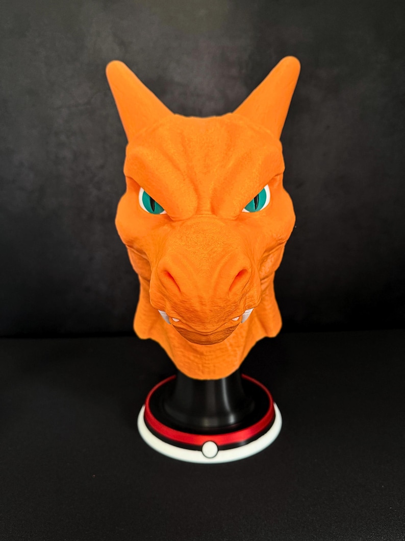Charizard Byst 40cm — Pokémon Charizard Figur — Drakestaty — Gamerdekoration — Anime Skulptur — Heminredning bild 1