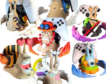 Supporto Controller One Piece –Luffy, Zoro, Ace, Jinbe, Rob Lucci, Kaido | PS, Xbox, Switch, PC | Organizzatore Scrivania | Figura One Piece