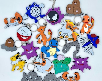 3D Pokémon-nyckelringar | Samling av 151 ursprungliga Pokémon | Unik present | Mini-Pokémonfigurer | Personliga nyckelringar | Pokémon-fanpresent