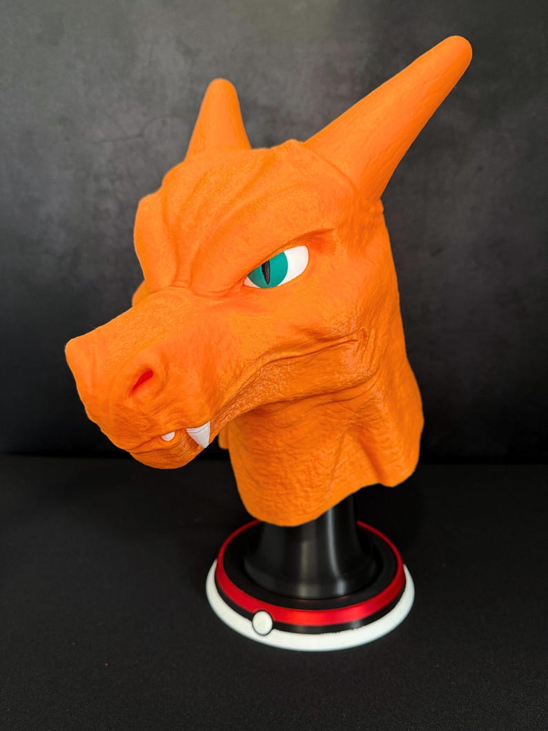 Charizard Byst 40cm — Pokémon Charizard Figur — Drakestaty — Gamerdekoration — Anime Skulptur — Heminredning bild 2