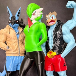 Figura Pokémon Estilo Urbano 25-50 cm — Lucario / Gardevoir / Machamp — Estatua Anime Street Art — Art Toy Fan art-- Figura Anime