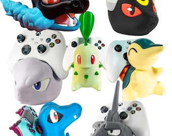 Pokémon Controller Stand | PlayStation, Xbox, PC, Switch | Mewtwo, Meowth, Onix, Chikorita, Cyndaquil, Totodile | Desk Organizer