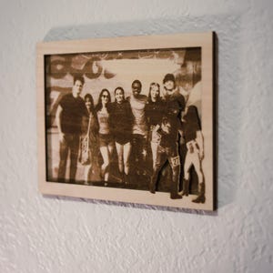 Custom Laser Engraved Photo Plaque with Cut-Out Silhouette | Personalized Double-Photo Wood Frame | Unique Engraved Gift