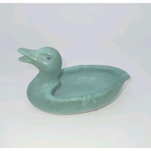 Weller Pottery Anknålsbricka Turkosgrön Konstkeramik 1930-tal Signerad Vintage