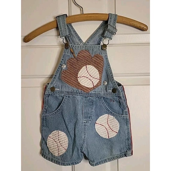 VTG Marsha Denim Custom Overalls Baseball 18 M Embroidered MARSHA USA Vintage