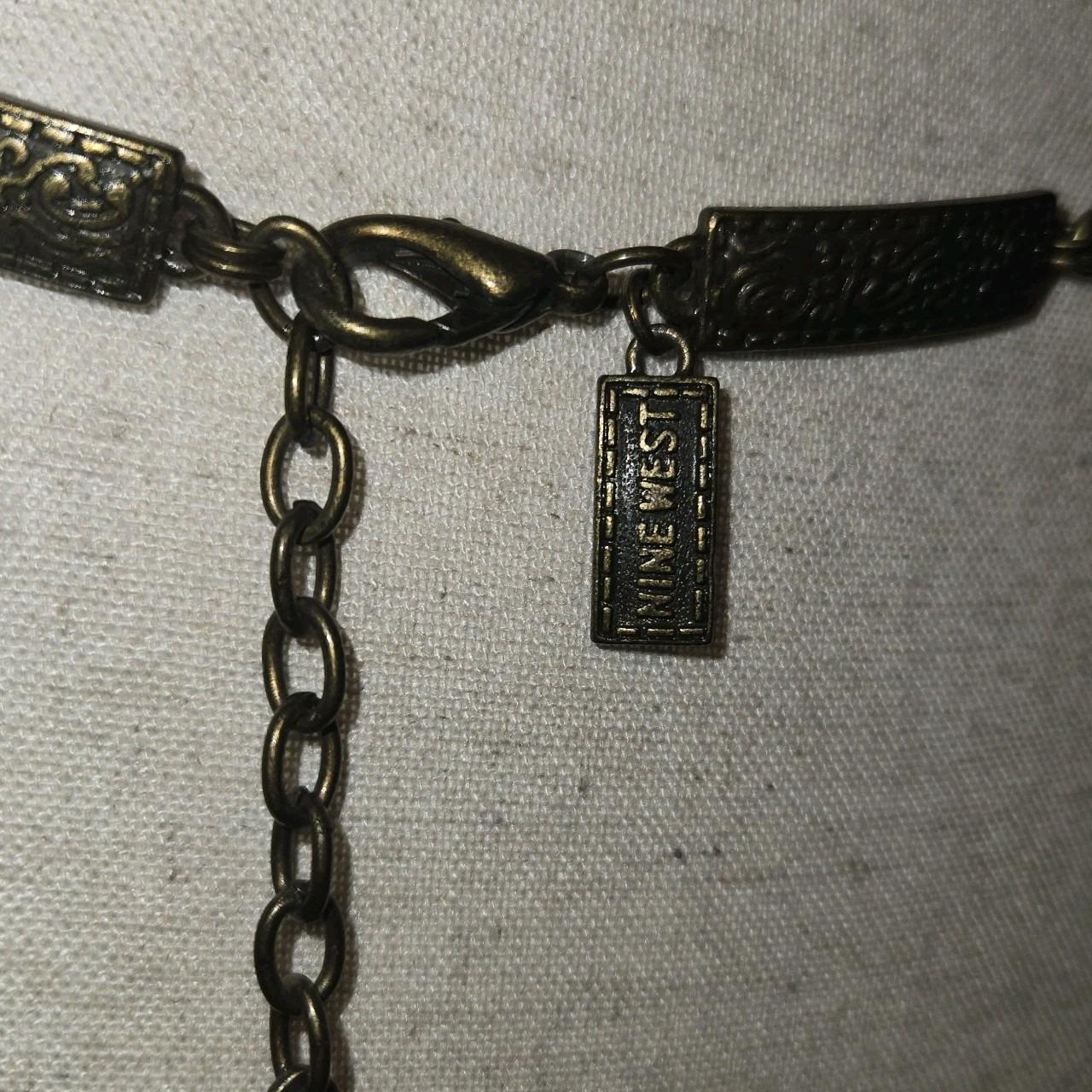 Nine West Vintage Metal Heart Chain Belt Brass Tone Link Heart Charm 43 Y2K Boho Heart Chain Belt - Etsy main image 3