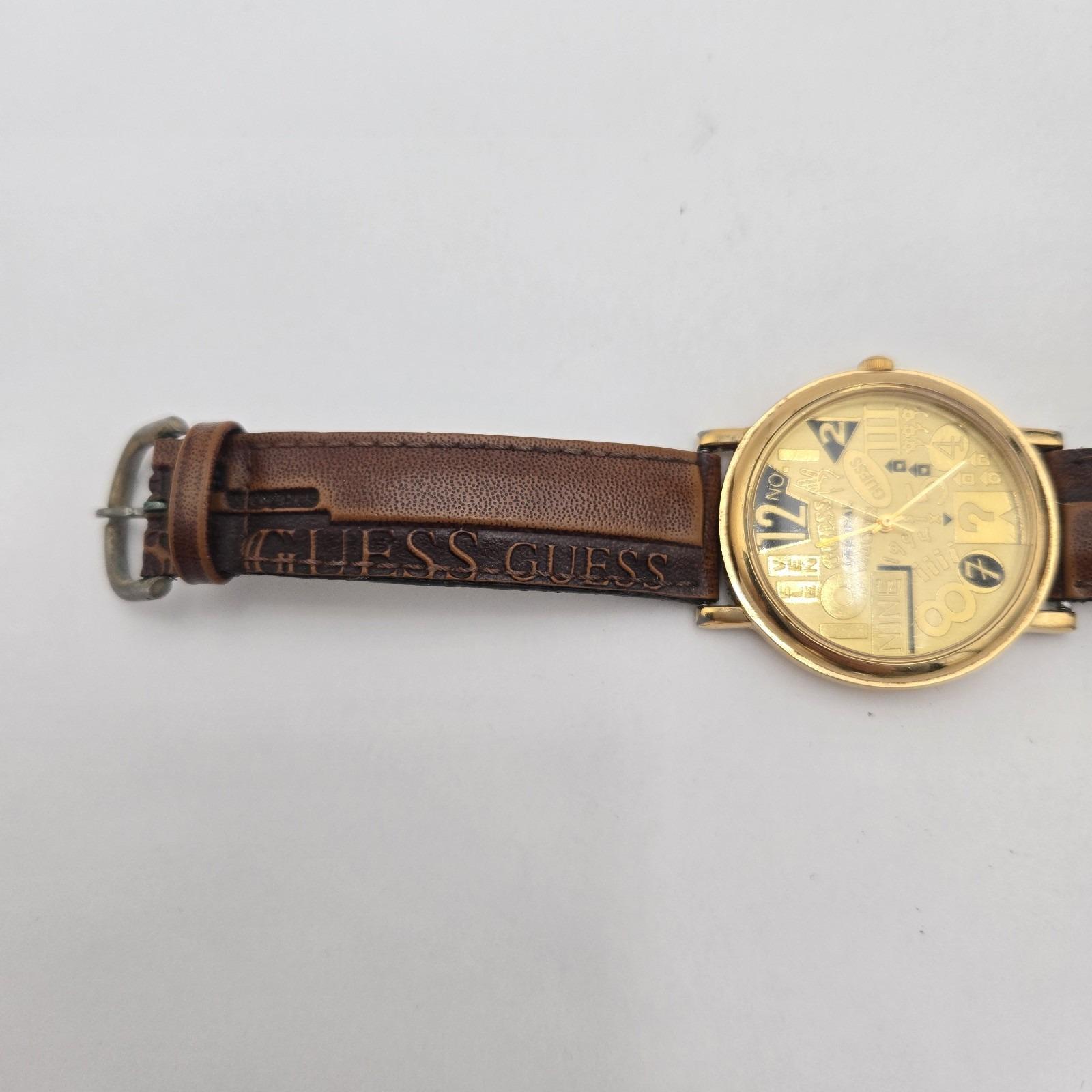 Vintage 1995 Guess Original Watch Gold Dial Logo Japan  display picture 2