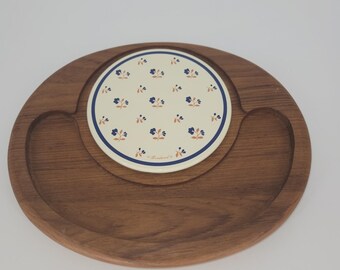Vintage Goodwood snijplank kaas dienblad bloemen charcuterie hout ovaal