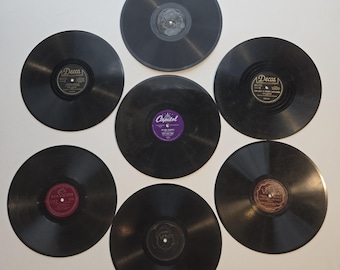 78 RPM Record Lot 7 RCA Victor Decca Capitol Christmas Decor 10" Vinyl Vintage