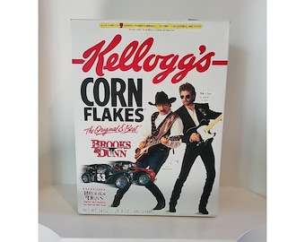 Kellogg's Corn Flakes flingor från 1997, Brooks & Dunn, förseglad, oöppnad.