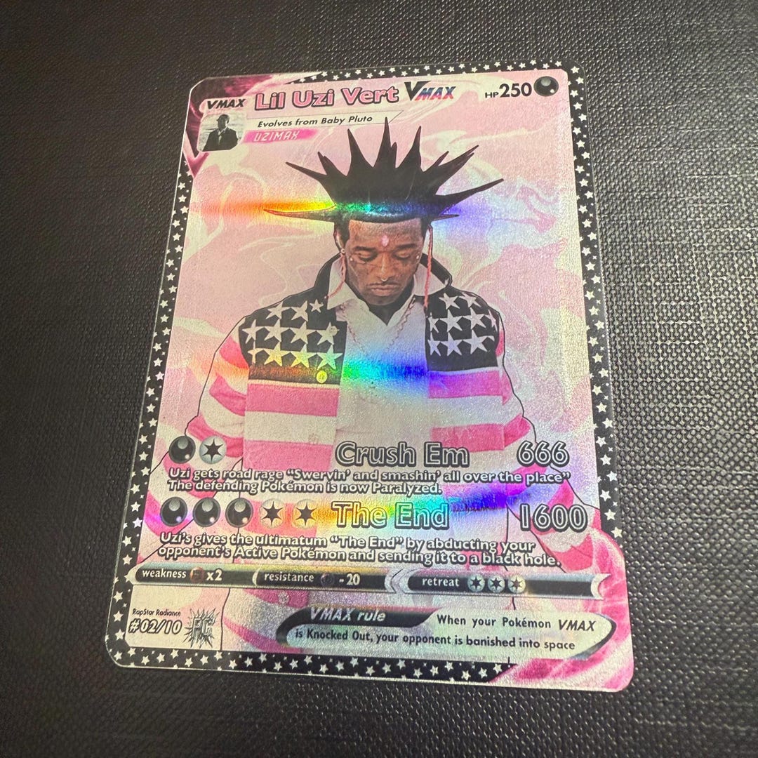 Lil Uzi Vert Holo VMAX Trading Card | Pokmon-inspired - Etsy