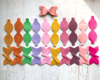 Felt bows, Mini Bows, DIY Felt bows, Random Colors or Custom Color - You choose