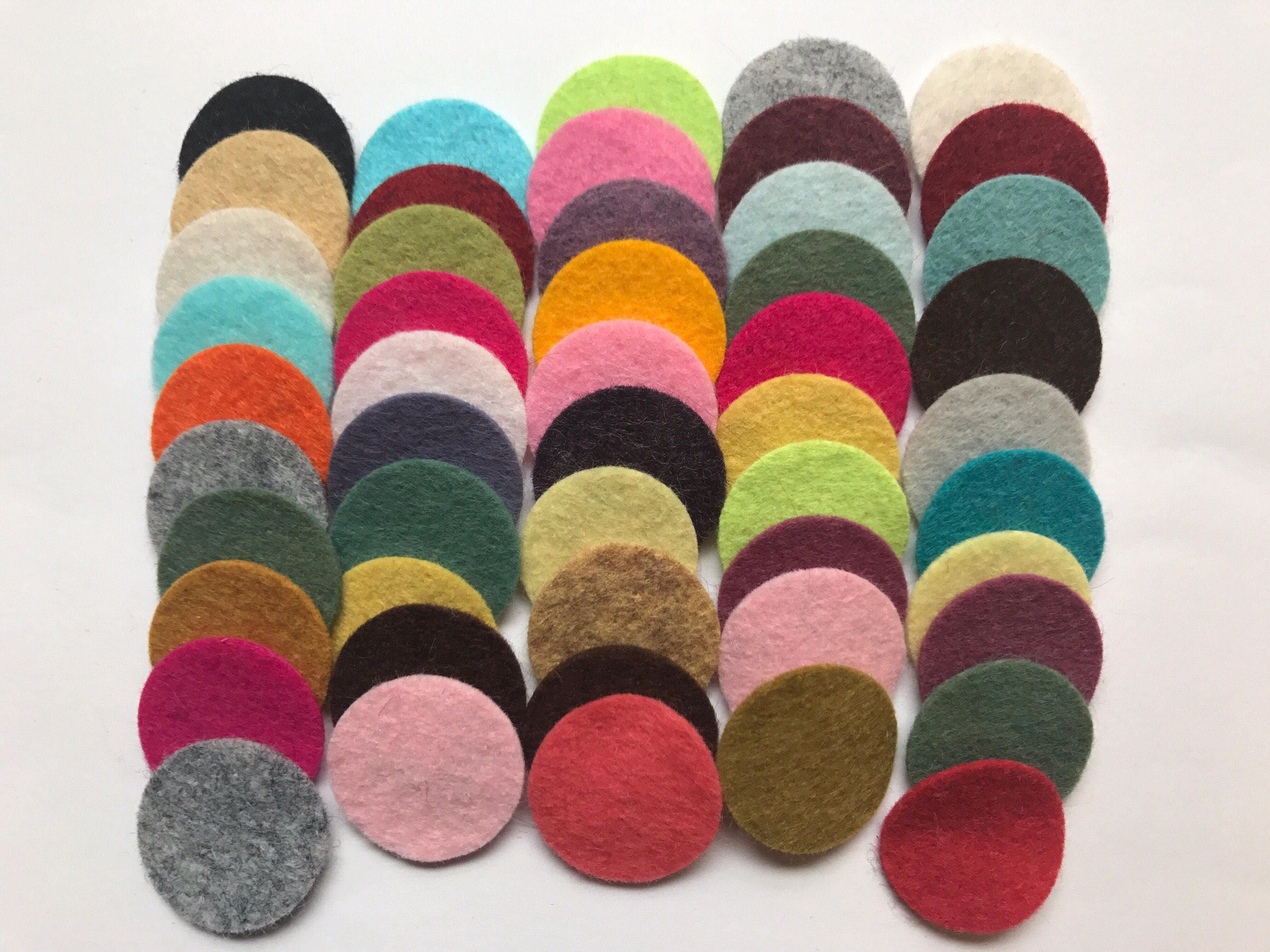 Wool Felt Circles Die Cut 50 1 inch Random Colored 4091 Etsy