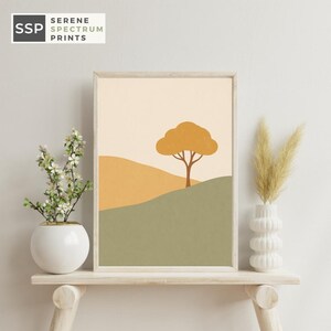 Lone Tree – Minimalist Wall Art – Calming Printable Landscape – Digital Nature Download