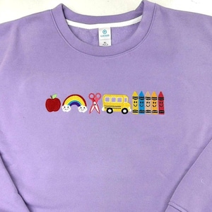 Embroidered Apple Teacher Shirt | Back To School Teacher Sweatshirt | Embroidered Classroom Shirt | Gift for Teacher