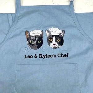 Embroidered Custom Pet Portrait Apron, Custom Dog Apron, Personalized Cat Apron, Dog Lover, Custom Pet Gifts, Gift For Dog Mom, Pet Lover