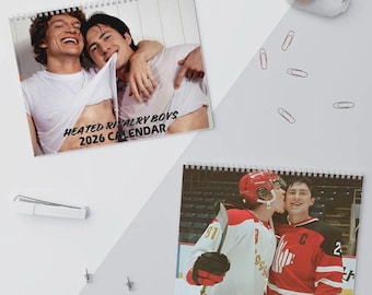 Heated Rivalry 2026 Wall Calendar, Hockey Romantic, LGBTQ, Hollander Rozanov Fan Merch, Hudson Williams, Connor Storrie Gift Monthly Planner