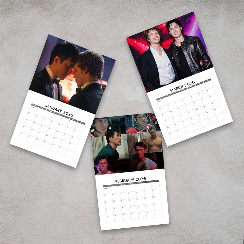 Beheizter Rivalry 2026 Wandkalender, Hockey Romantisch, LGBTQ, Hollander Rozanov Fan Merch, Hudson Williams, Connor Storrie Geschenk Monatsplaner Bild 2