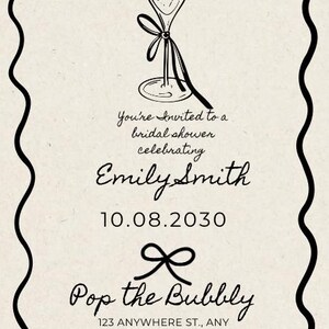 Pop the Bubbly Bridal Shower Invitation