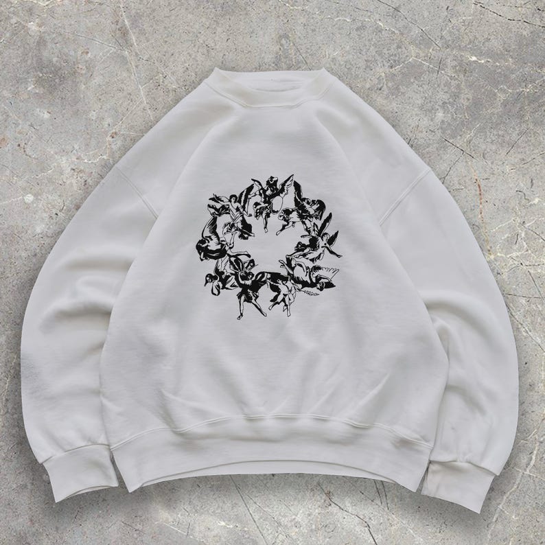Unique Botanical Art Print Sweater, Nature Inspired Graphic Crewneck, Artistic Floral Design Sweatshirt, Casual Wear for Nature Lovers