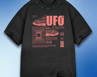 Camiseta OVNI, camiseta de nave espacial extraterrestre, camiseta de arte extraterrestre, camiseta de ciencia ficción, diseño OVNI único, camiseta de exploración espacial, colores cómodos