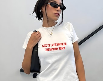 Trendy Baby Tee, Statement T Shirt, Slogan Top, Y2K Fashion Shirt, Retro Girl Graphic Tee, Funny Aesthetic Clothes, 2000s Style Crop Top