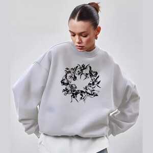 Anime Animal Character Sweatshirt, Vintage Style Illustration Crewneck, Unique Graphic Shirt, Casual Wear Jumper, Unisex Gift