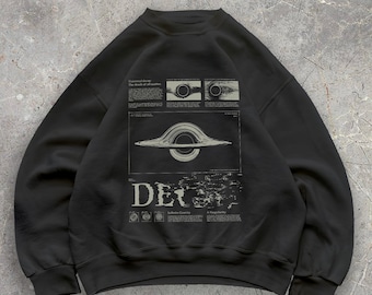 Vintage Black Hole Sweatshirt, Y2K Aesthetic Cosmic Crewneck, Unisex Space Fashion, Trendy Science Pullover, Astronomy Art, Dark Academia