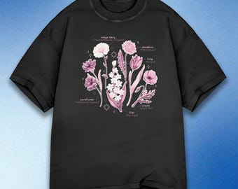 Vintage Floral Botanical T-Shirt, Soft Tee With Flower Designs, Retro Flowers Tee, Garden Lover Gift for Nature Enthusiasts, Comfort Colors