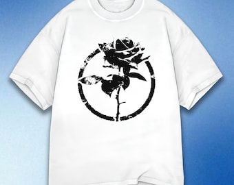 Schwarze Rose T-Shirts, Blumengrafik-T-Shirt, trendiges Design, ästhetische Shirts, Grunge-Kleidung, Blumen-T-Shirts, Y2K Streetwear-Stil, Komfortfarben