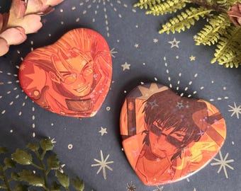 Trigun Vashwood Heart Buttons - Wolfwood, Vash