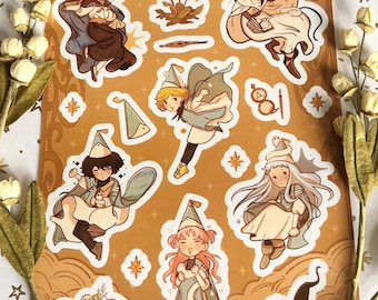 Witch Hat Atelier Sticker Sheet - Coco, Agott, Richeh, Tetia, Olruggio, and Qifery